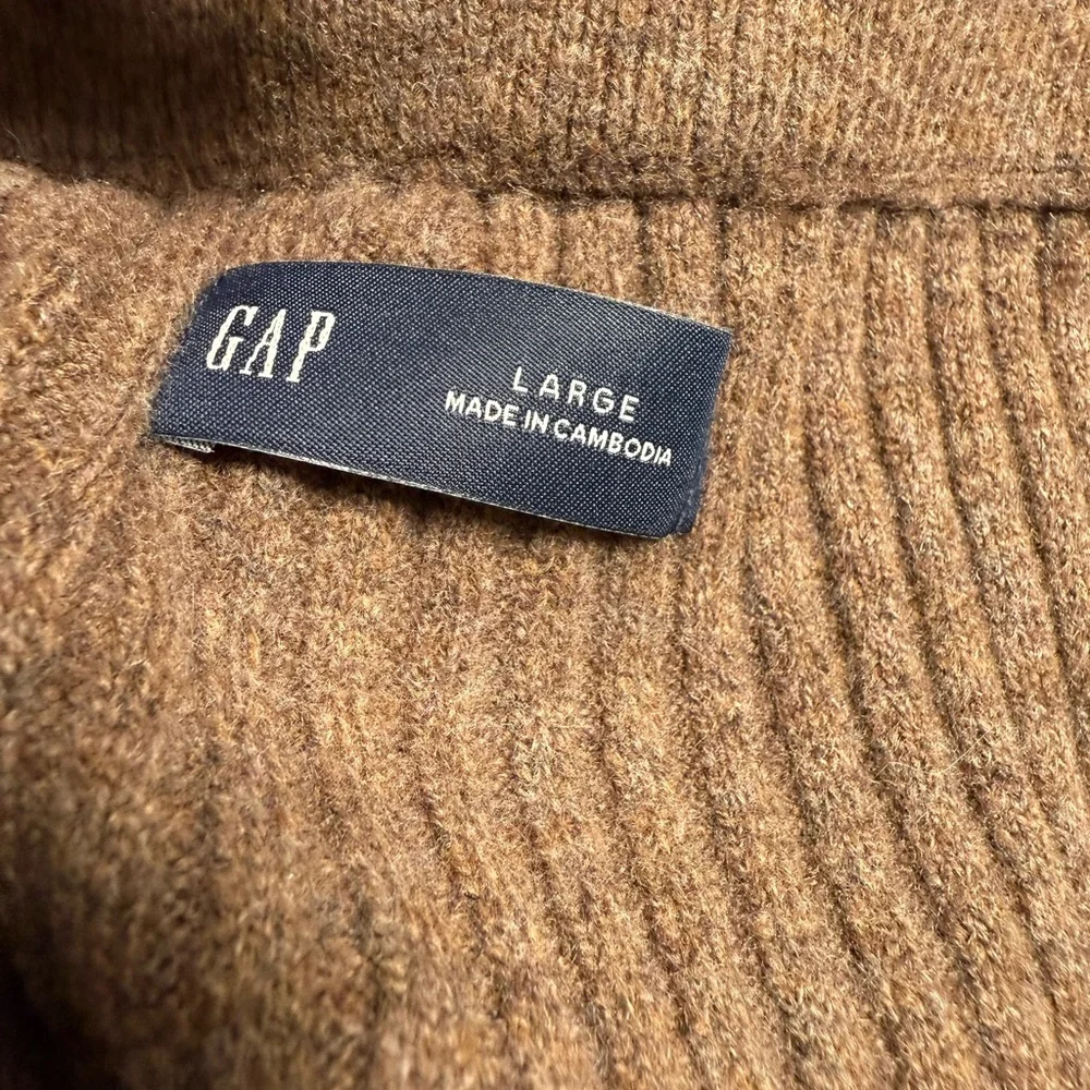 GAP CashSoft Tan Ribbed Midi Skirt